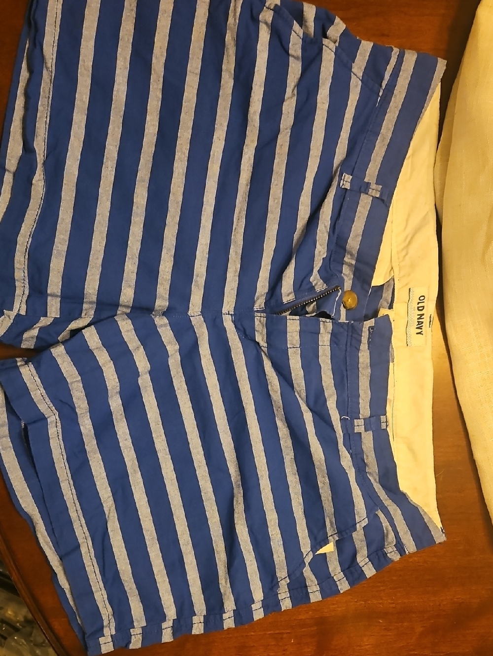 Old Navy Blue and Light Gray Striped Casual Shorts